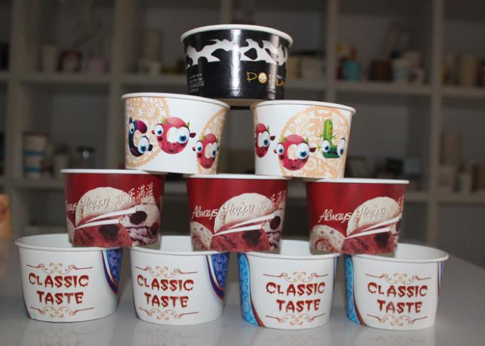 Crème glacée jetable marquée tasses de papier avec notre conception