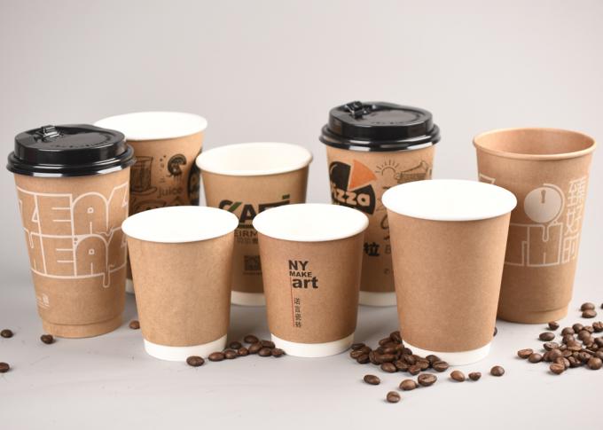 le PE 320gsm a enduit les tasses de papier peint chaudes intérieures de double d'isolation pour le café et les boissons chaudes