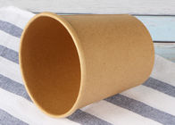 Tasses de papier écologiques de soupe avec des couvercles, conteneurs de soupe à papier de Brown emballage