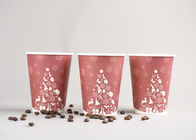 12oz recyclable jetable pour aller tasses de café avec la couverture en plastique, couleur rouge