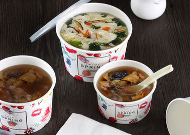 Chine Logo imprimant les conteneurs à emporter de soupe, conteneurs jetables de soupe avec des couvercles usine