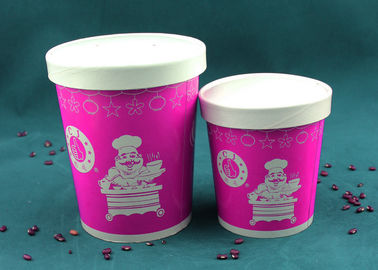 Chine Tasses de papier pourpres de soupe, bols de soupe jetables isolés avec l&#039;impression de logo usine
