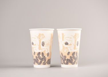 Chine Tasses de café de papier isolées par mousse, tasses de papier de boissons froides polychromes d&#039;impression usine
