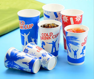 Tasses de papier de club individuel de partie/jetable froids pour aller tasses avec des couvercles