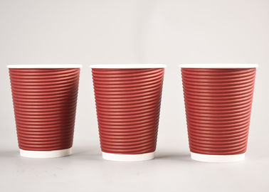Chine Tasses de café jetables ondulées d&#039;ondulation, tasses de café triples de papier peint usine