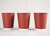 Chine Tasses de café jetables ondulées d&#039;ondulation, tasses de café triples de papier peint société