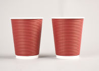 Corrugated Disposable Ripple Coffee Cups , Triple Wall Paper Coffee Cups