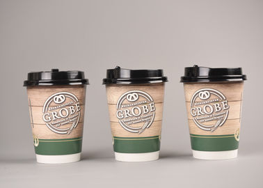 Les tasses de café jetables moyennes intéressantes de la conception 12oz doublent des tasses de papier peint