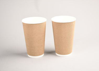 Chine tasses de papier peint d&#039;ondulation de 16oz 400ml, tasses de café de marquage à chaud d&#039;ondulation de Papier d&#039;emballage usine
